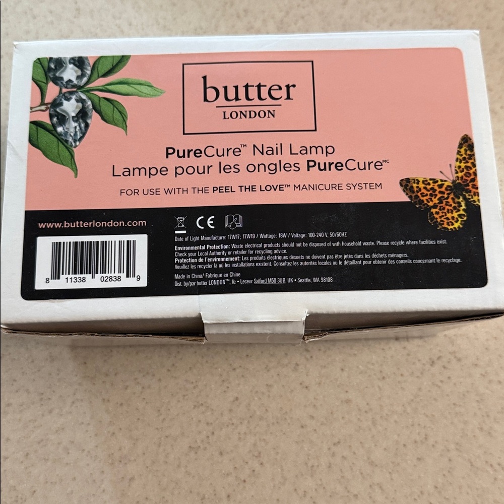 butter LONDON pureCure LED Nail Lamp for use with Peel the Love manicure system